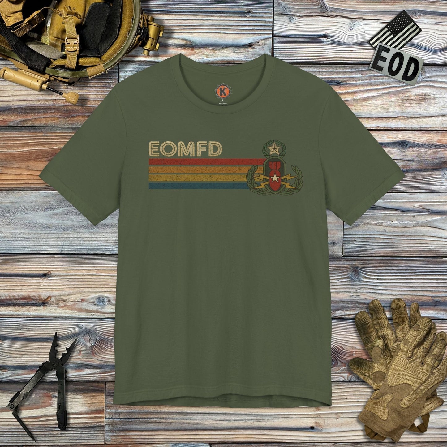 K-Factor Supply Co EOMFD Retro T-Shirt Military Green / S