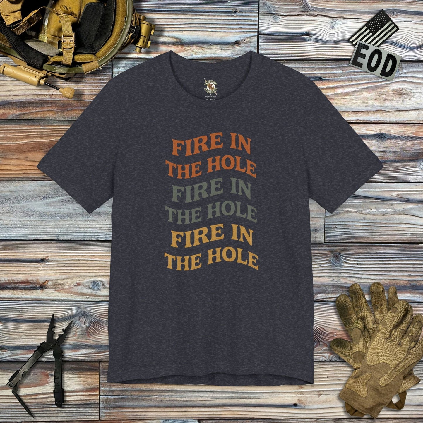 K-Factor Supply Co Fire in the Hole T-Shirt Heather Navy / S
