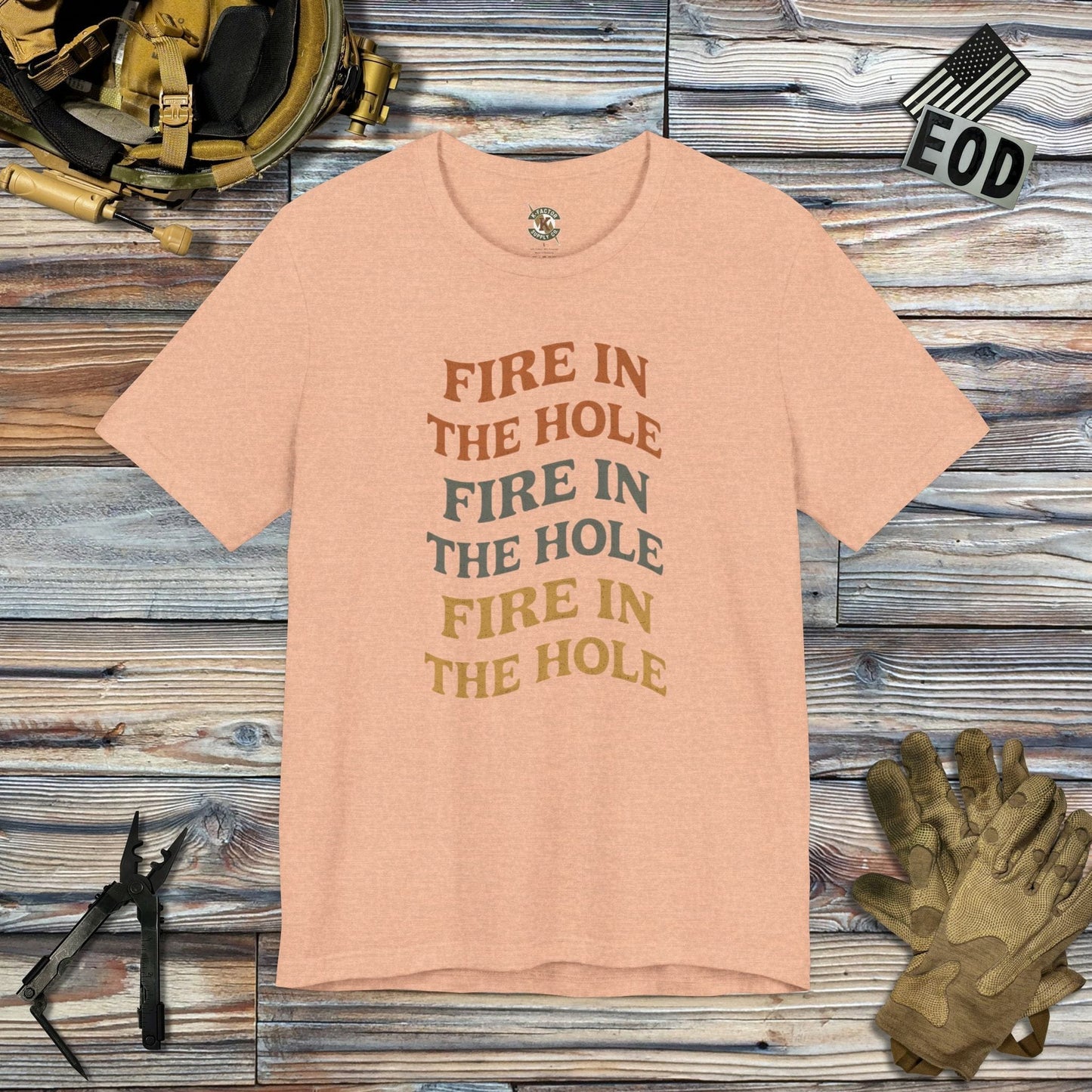 K-Factor Supply Co Fire in the Hole T-Shirt Heather Peach / S