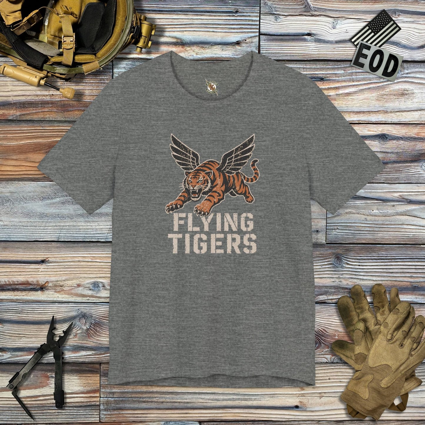 K-Factor Supply Co Flying Tigers T-Shirt Deep Heather / M