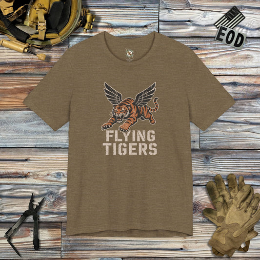 K-Factor Supply Co Flying Tigers T-Shirt Heather Olive / S