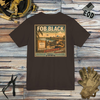 K-Factor Supply Co FOB Black Travel (Back Print) T-Shirt