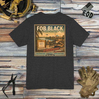 K-Factor Supply Co FOB Black Travel (Back Print) T-Shirt