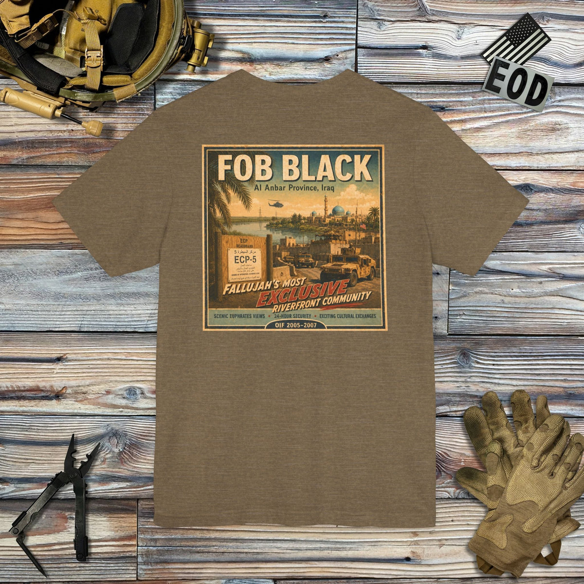 K-Factor Supply Co FOB Black Travel (Back Print) T-Shirt