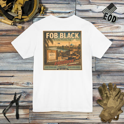 K-Factor Supply Co FOB Black Travel (Back Print) T-Shirt