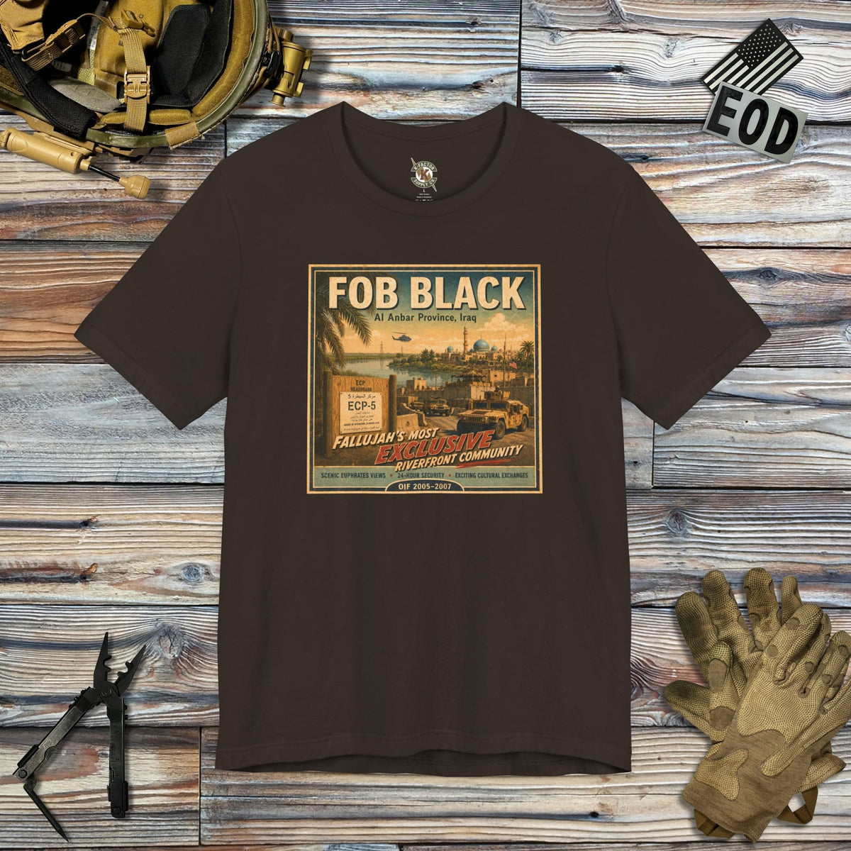 K-Factor Supply Co FOB Black Travel T-Shirt Brown / S