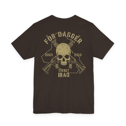 K-Factor Supply Co FOB Dagger - Skull & Carbines (Back Print) T-Shirt Brown / S
