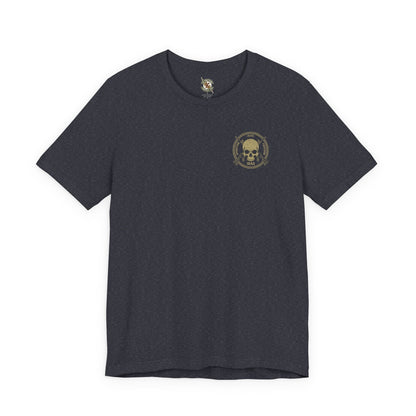 K-Factor Supply Co FOB Dagger - Skull & Carbines (Back Print) T-Shirt Heather Navy / S