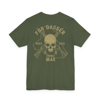 K-Factor Supply Co FOB Dagger - Skull & Carbines (Back Print) T-Shirt Military Green / S