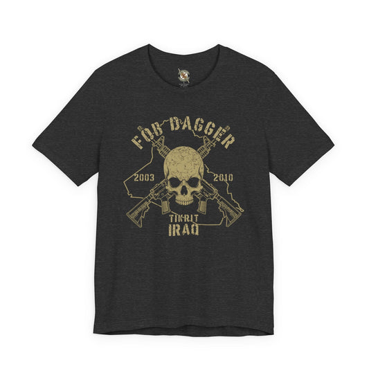 K-Factor Supply Co FOB Dagger - Skulls & Carbines T-Shirt Dark Grey Heather / S