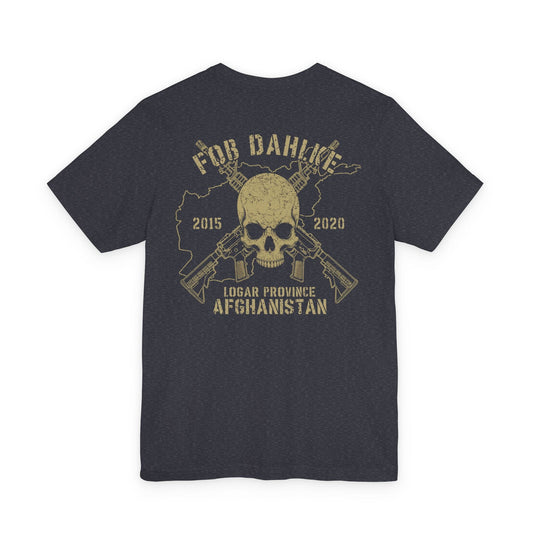 K-Factor Supply Co FOB Dahlke - Skull & Carbines (Back Print) T-Shirt Heather Navy / S