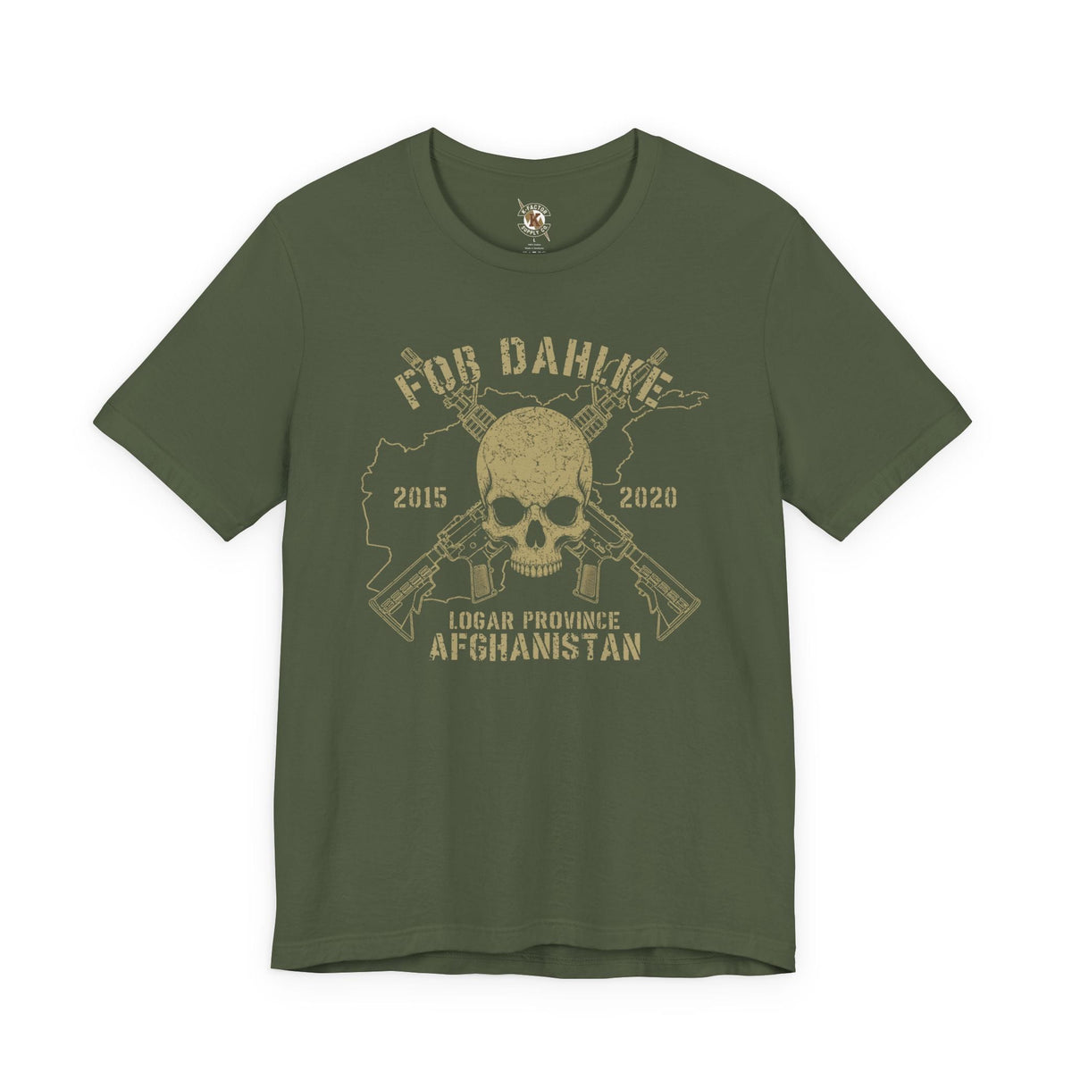 K-Factor Supply Co FOB Dahlke - Skulls & Carbines T-Shirt Military Green / S