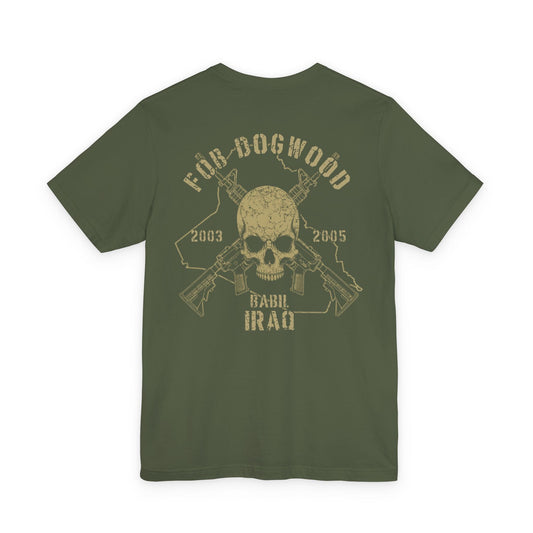 K-Factor Supply Co FOB Dogwood - Skull & Carbines (Back Print) T-Shirt Military Green / S