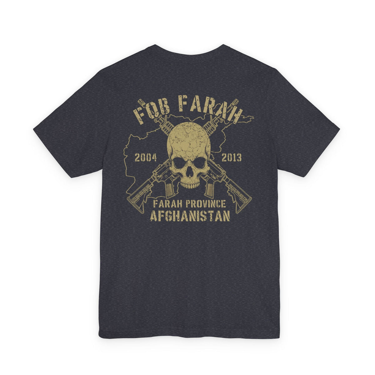 K-Factor Supply Co FOB Farah - Skull & Carbines (Back Print) T-Shirt