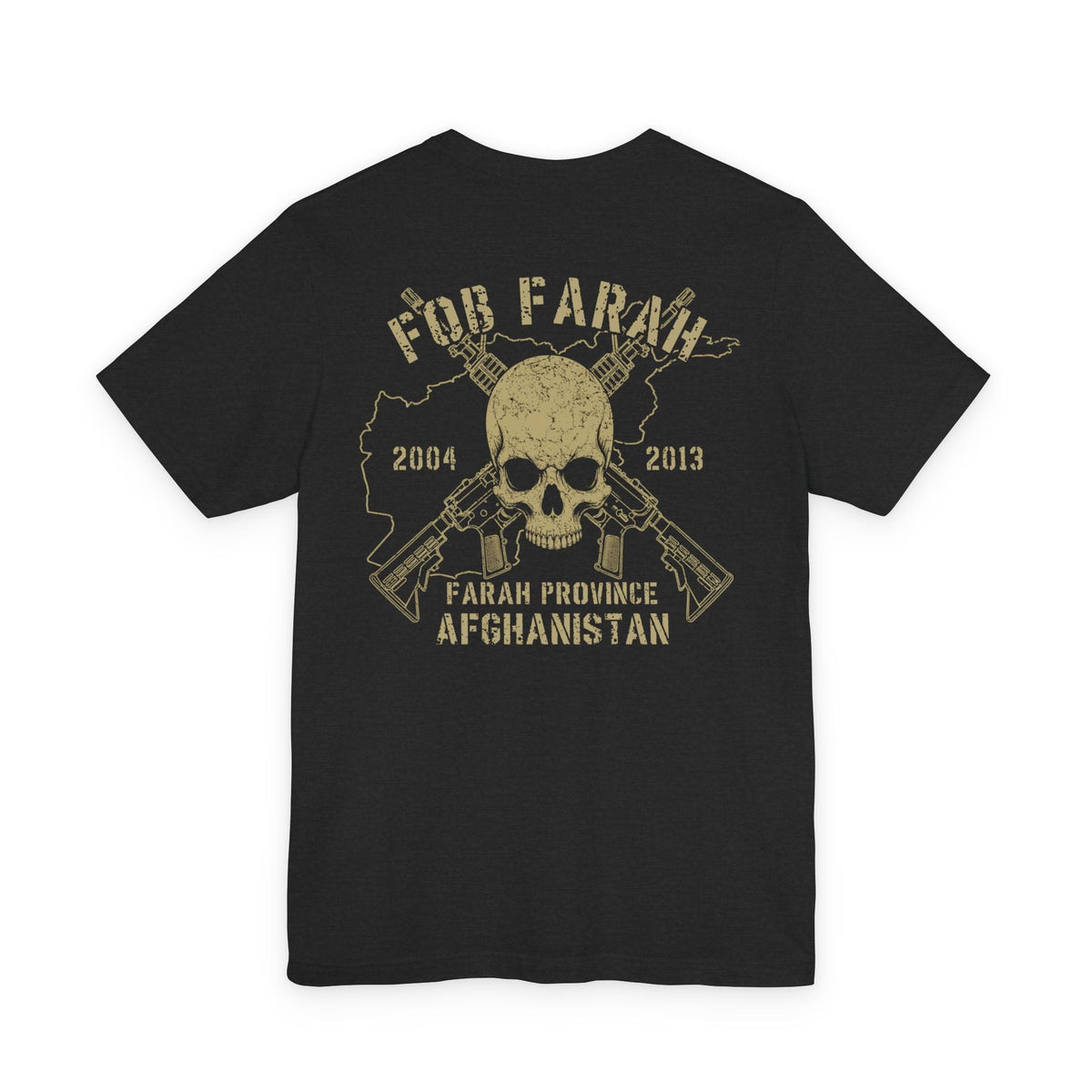 K-Factor Supply Co FOB Farah - Skull & Carbines (Back Print) T-Shirt