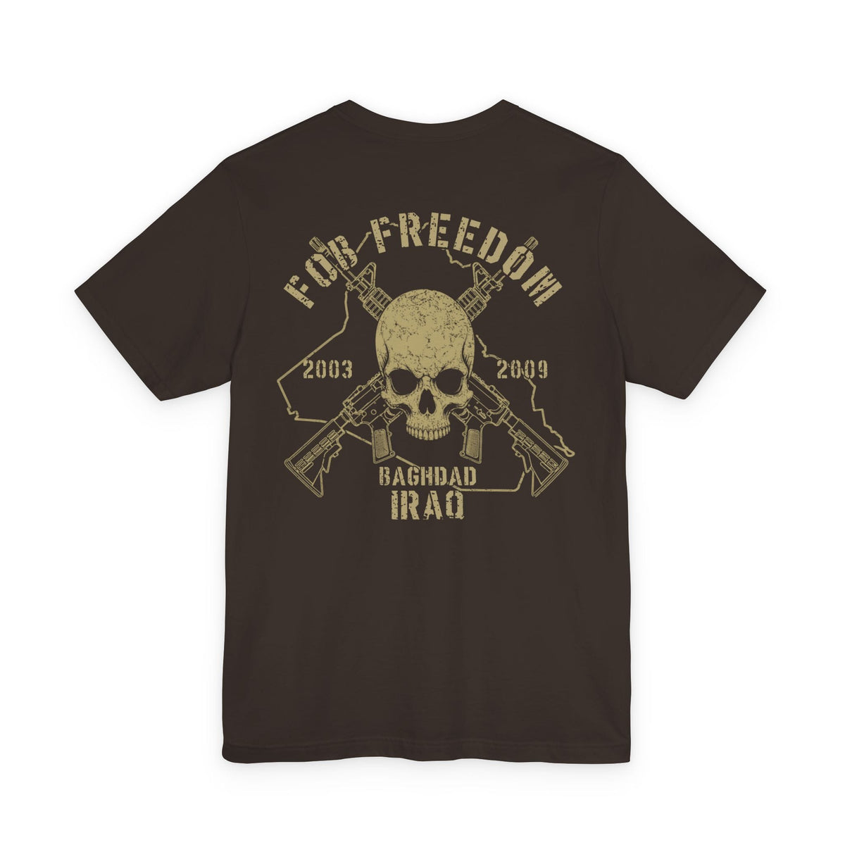 K-Factor Supply Co FOB Freedom - Skull & Carbines (Back Print) T-Shirt