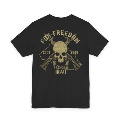 K-Factor Supply Co FOB Freedom - Skull & Carbines (Back Print) T-Shirt Solid Black Blend / S