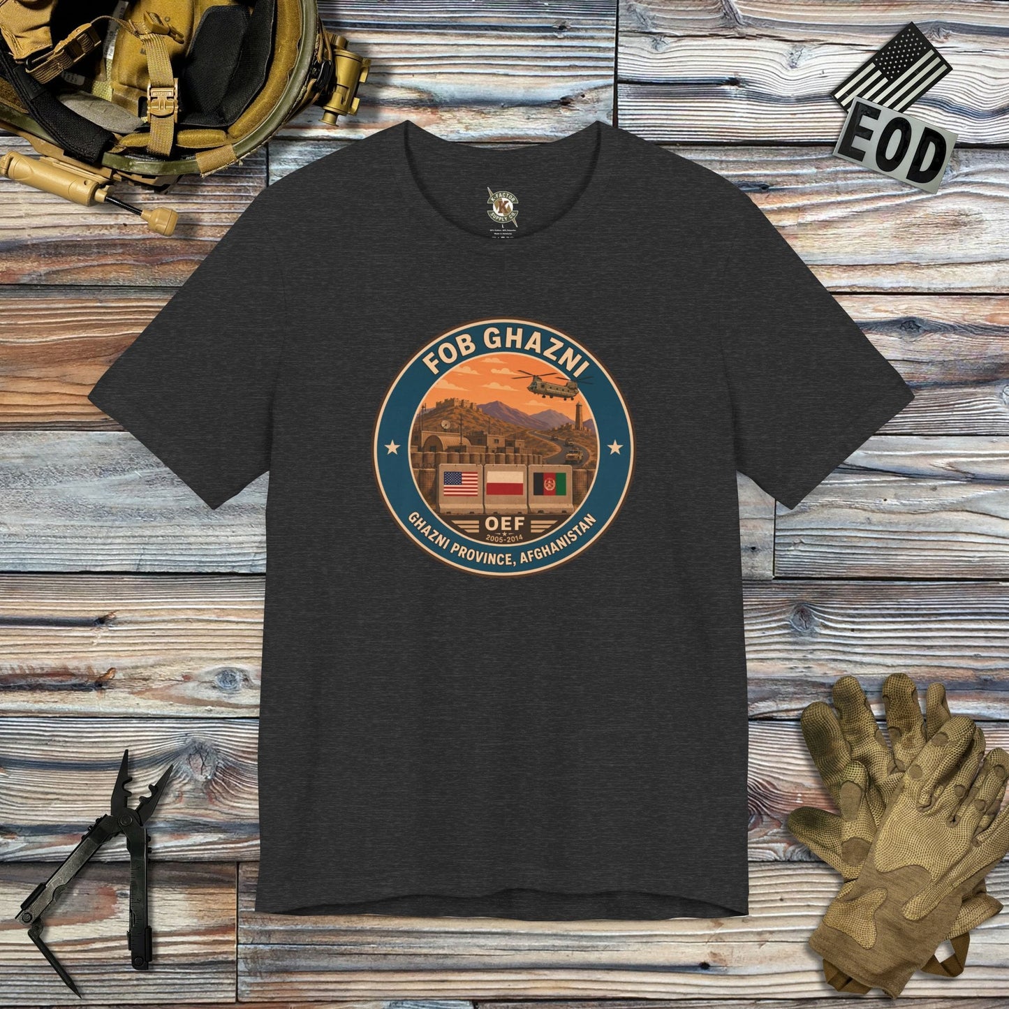 K-Factor Supply Co FOB Ghazni Icon Mk 1 T-Shirt Dark Grey Heather / S