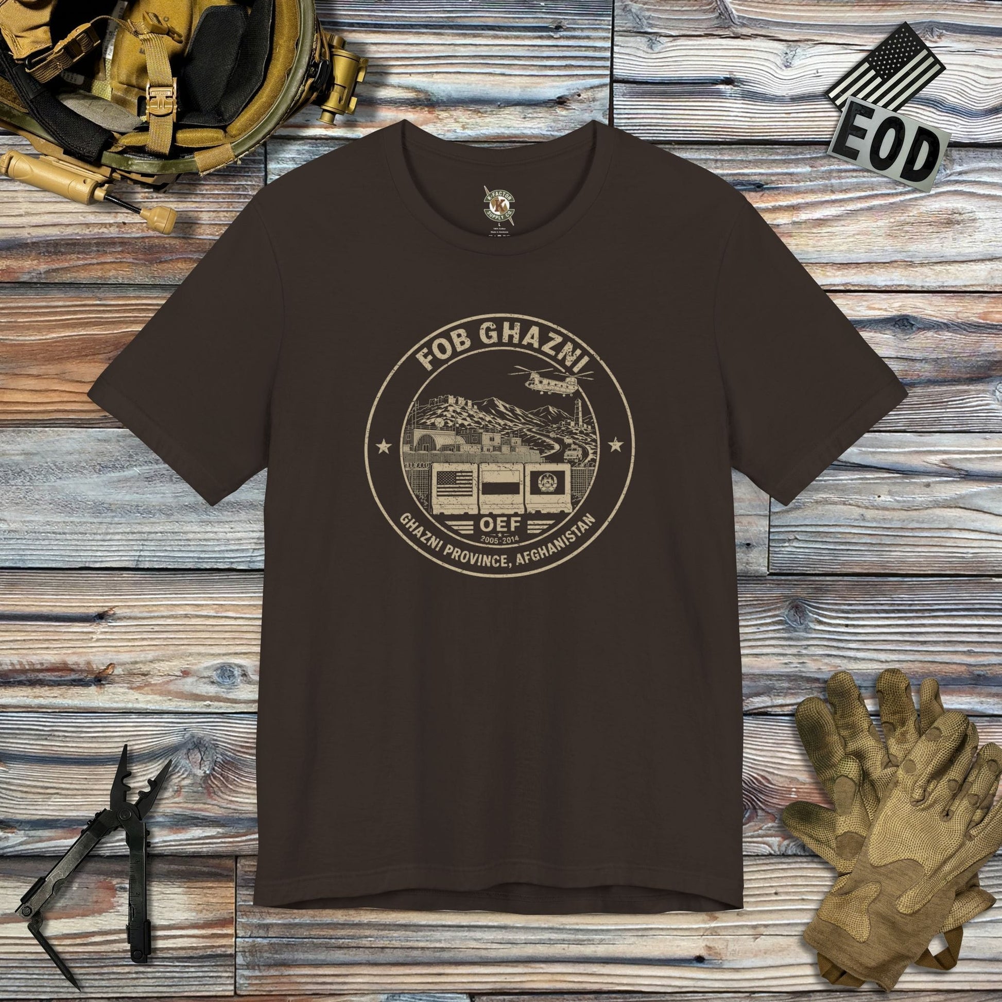 K-Factor Supply Co FOB Ghazni Icon Mk 2 T-Shirt Brown / S