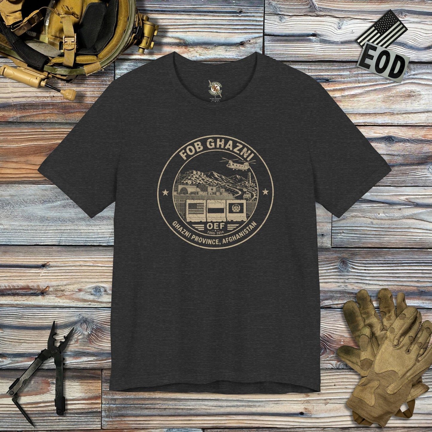 K-Factor Supply Co FOB Ghazni Icon Mk 2 T-Shirt Dark Grey Heather / S