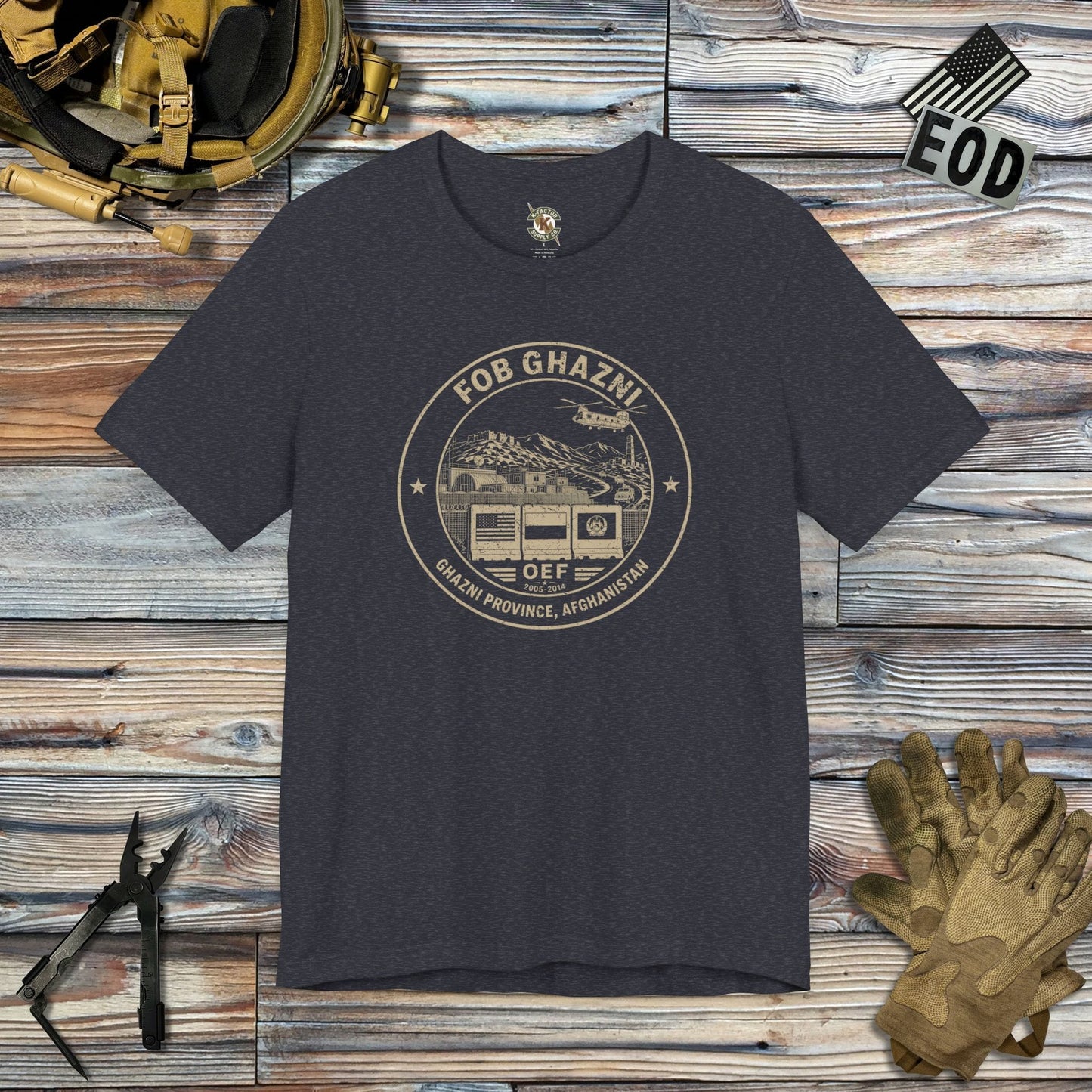 K-Factor Supply Co FOB Ghazni Icon Mk 2 T-Shirt Heather Navy / S