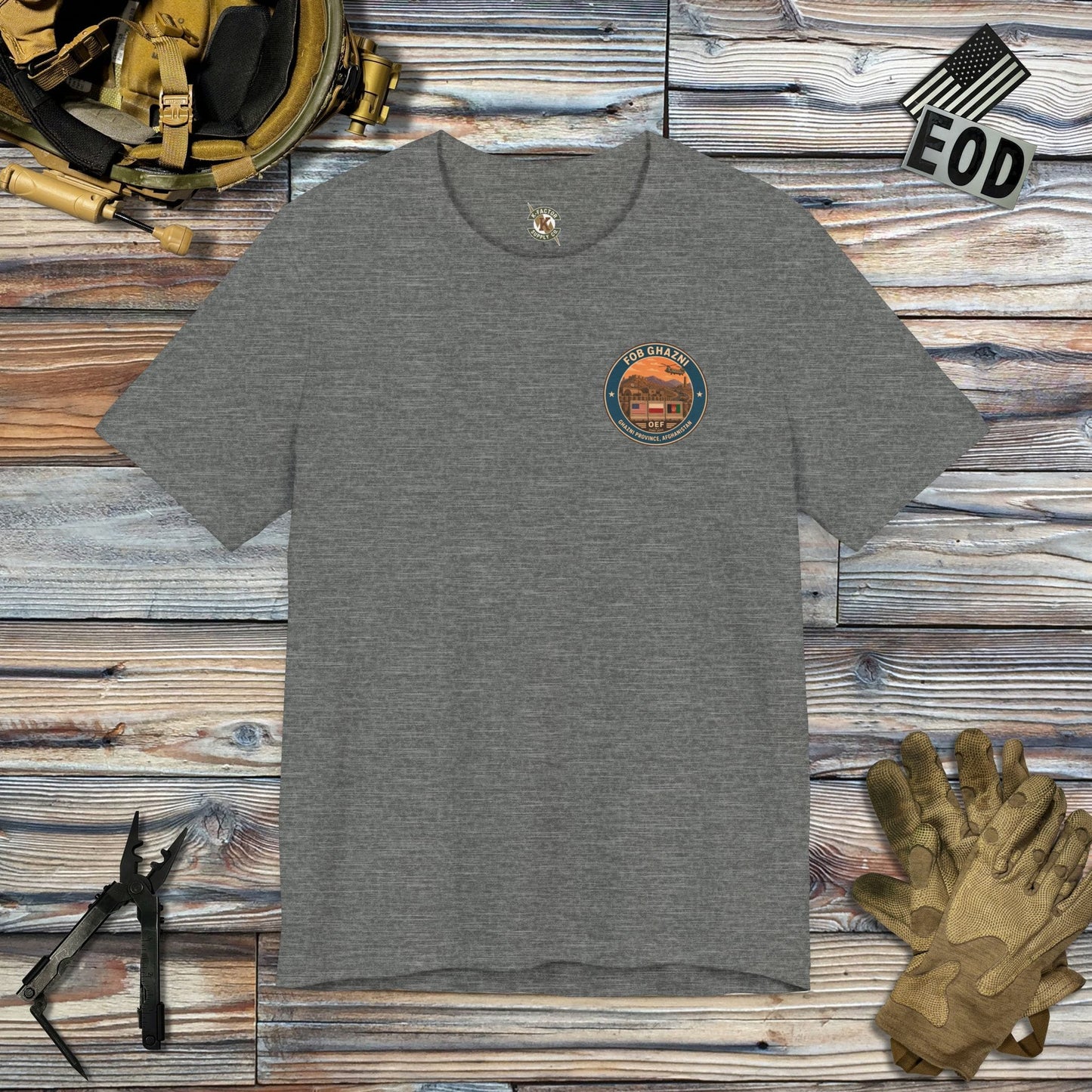 K-Factor Supply Co FOB Ghazni Travel (Back Print) T-Shirt