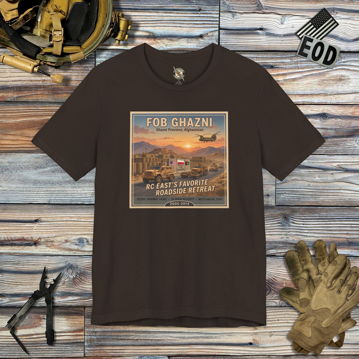 K-Factor Supply Co FOB Ghazni Travel T-Shirt Brown / S