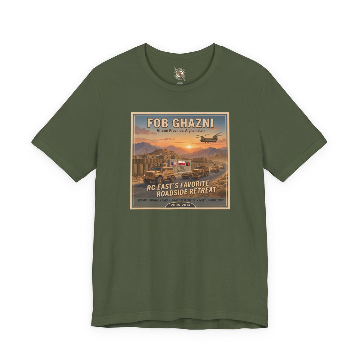 K-Factor Supply Co FOB Ghazni Travel T-Shirt Military Green / S