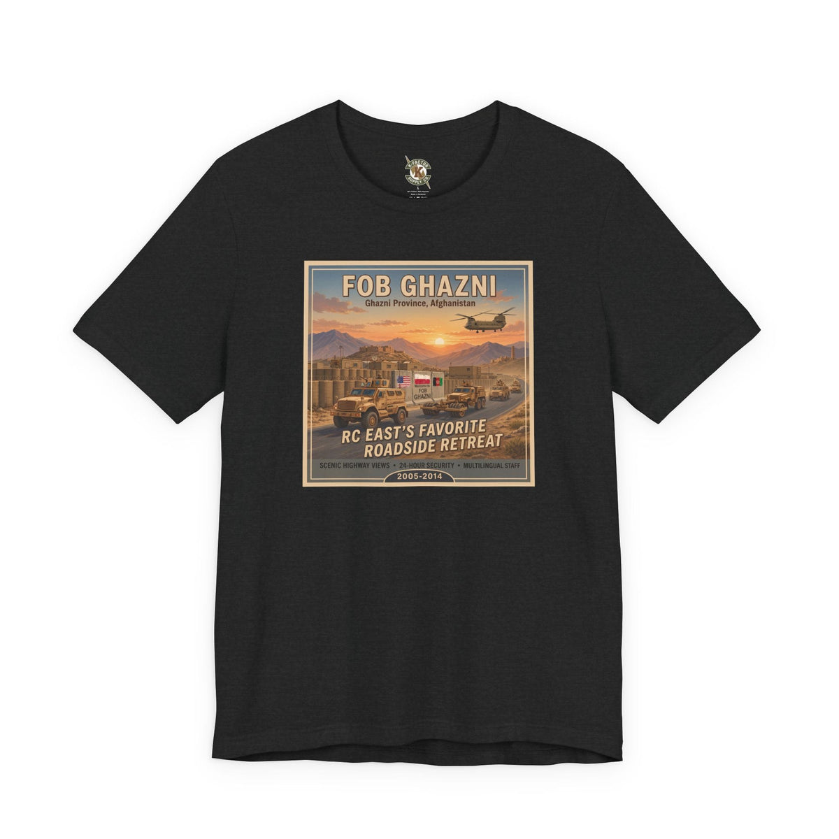 K-Factor Supply Co FOB Ghazni Travel T-Shirt Solid Black Blend / S