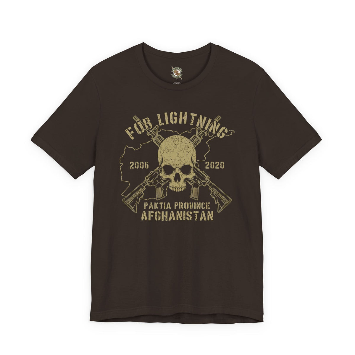 K-Factor Supply Co FOB Lightning - Skulls & Carbines T-Shirt Brown / S
