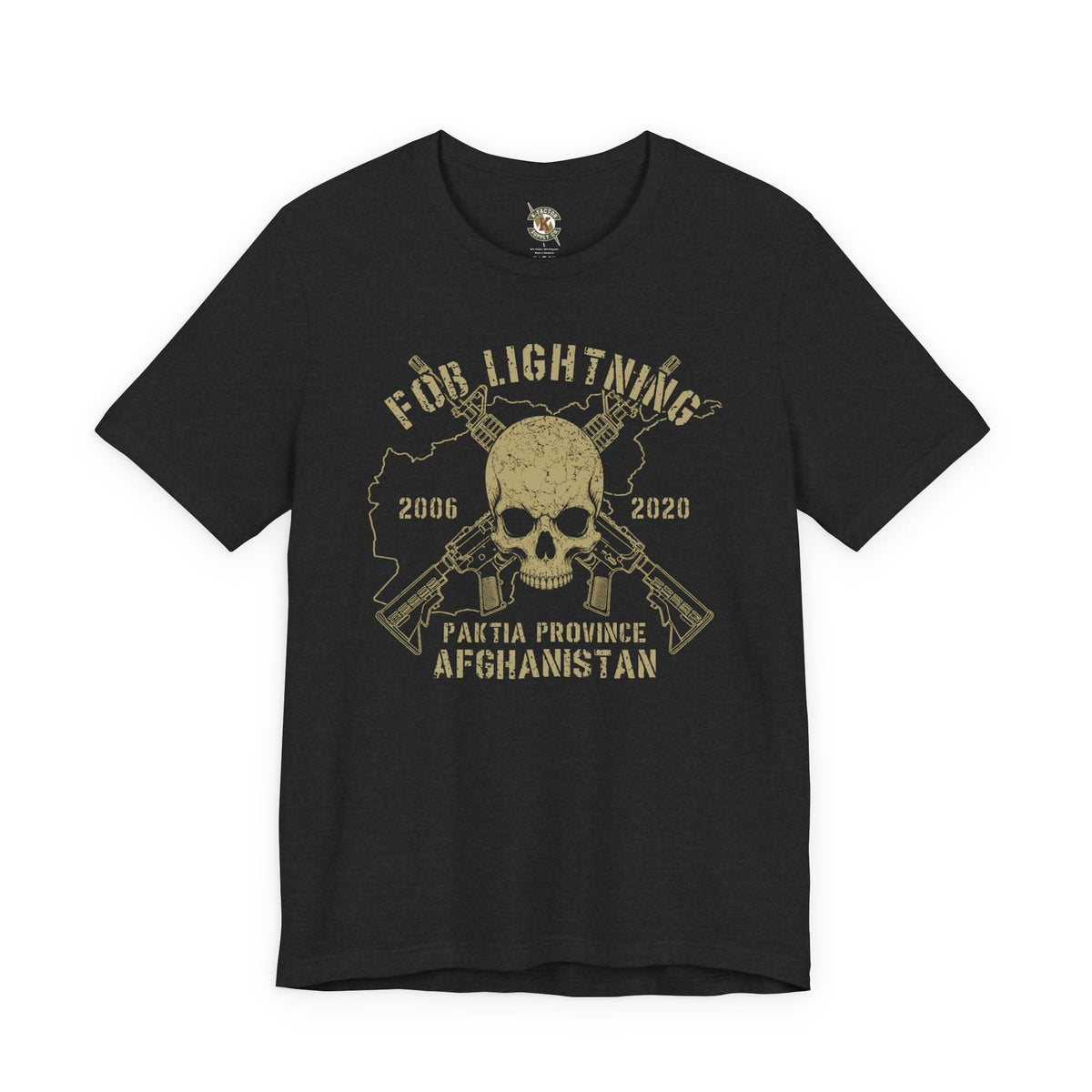 K-Factor Supply Co FOB Lightning - Skulls & Carbines T-Shirt Solid Black Blend / S