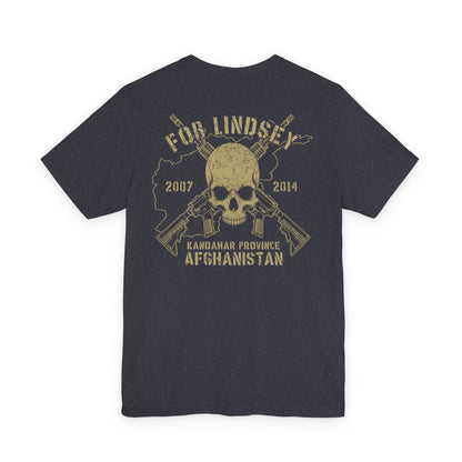 K-Factor Supply Co FOB Lindsey - Skull & Carbines (Back Print) T-Shirt