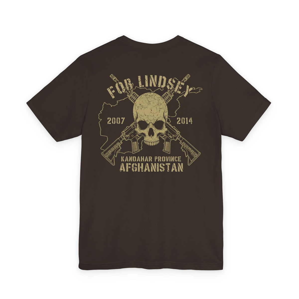 K-Factor Supply Co FOB Lindsey - Skull & Carbines (Back Print) T-Shirt