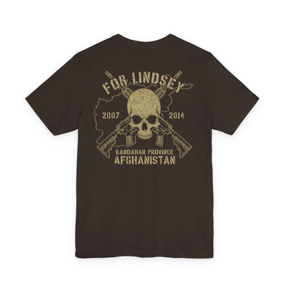 K-Factor Supply Co FOB Lindsey - Skull & Carbines (Back Print) T-Shirt