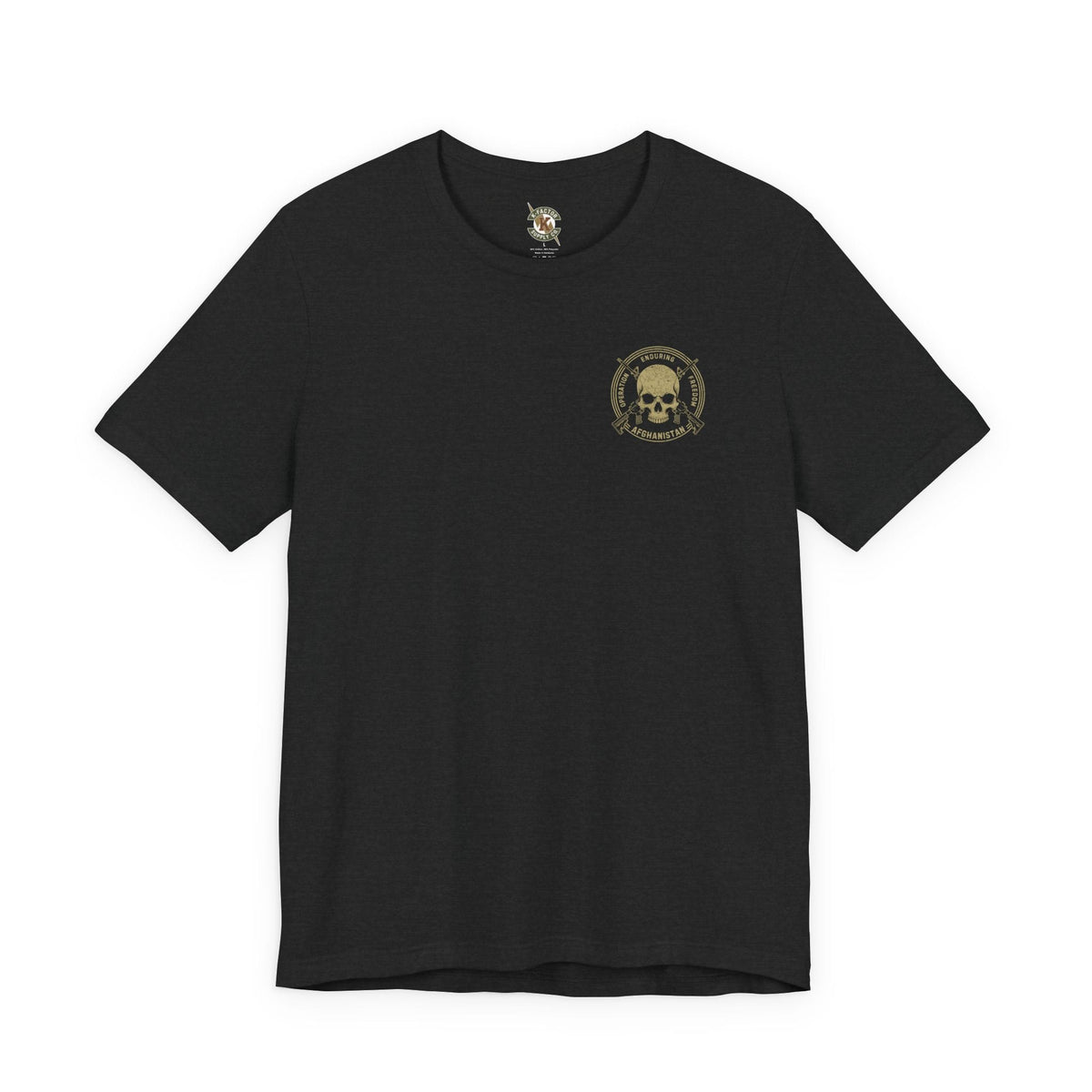 K-Factor Supply Co FOB Lindsey - Skull & Carbines (Back Print) T-Shirt