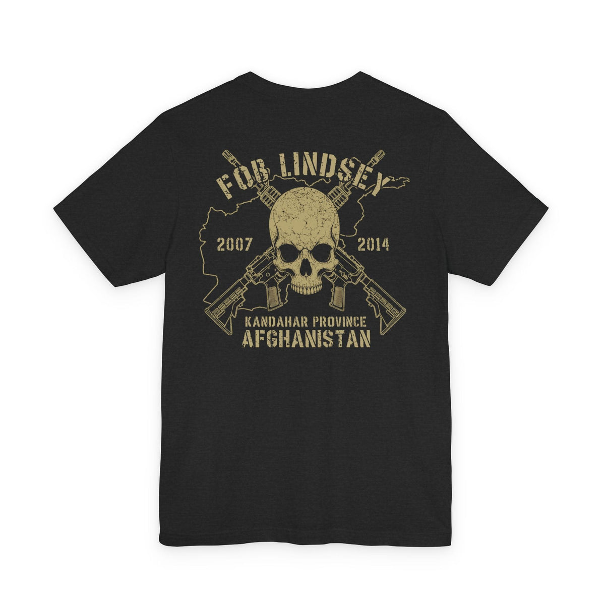 K-Factor Supply Co FOB Lindsey - Skull & Carbines (Back Print) T-Shirt Solid Black Blend / S