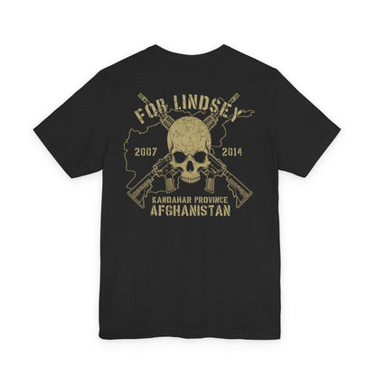 K-Factor Supply Co FOB Lindsey - Skull & Carbines (Back Print) T-Shirt Solid Black Blend / S