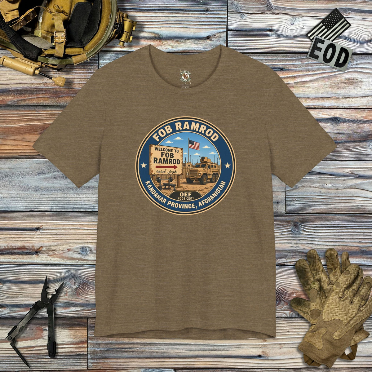 K-Factor Supply Co FOB Ramrod Icon Mk 1 T-Shirt Heather Olive / S