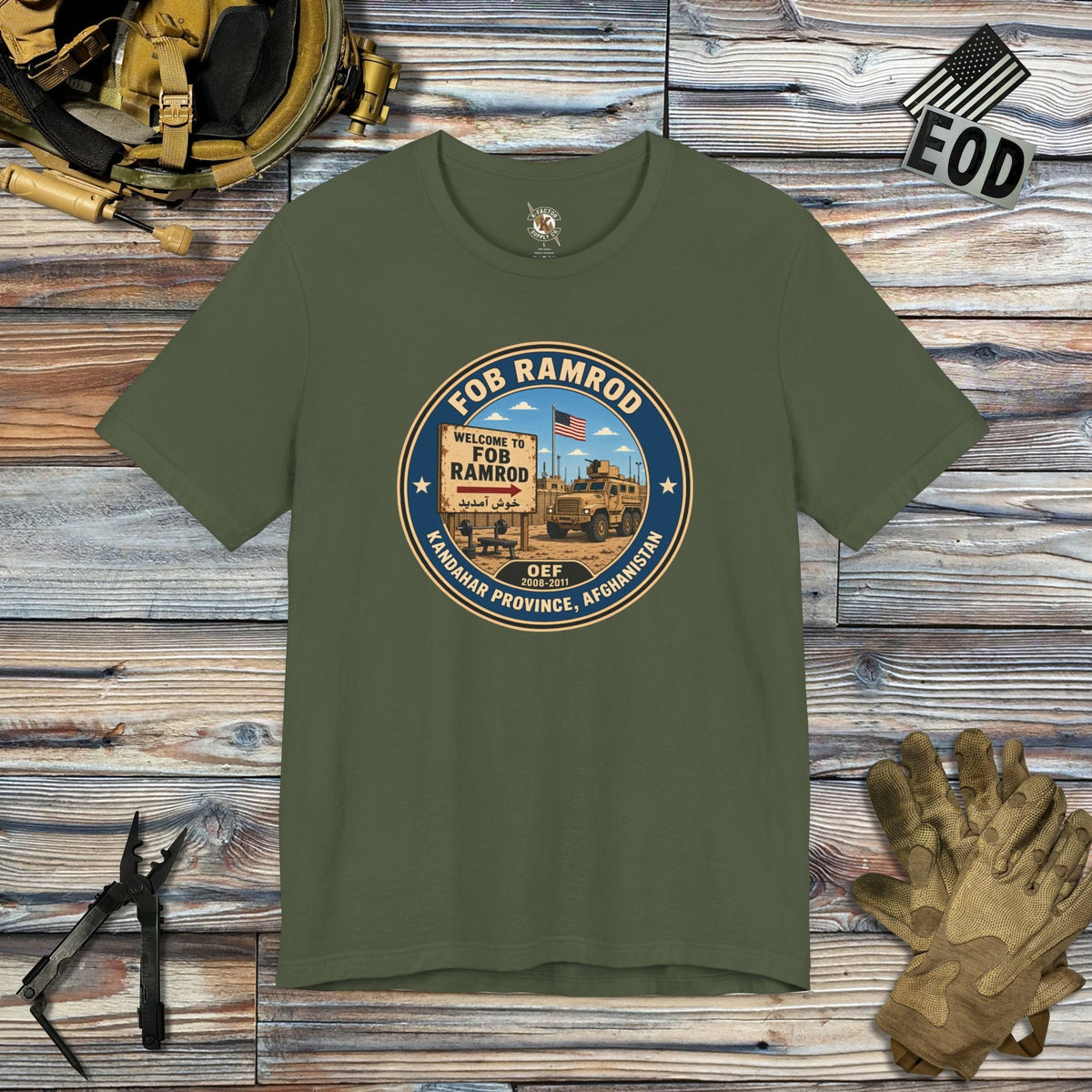 K-Factor Supply Co FOB Ramrod Icon Mk 1 T-Shirt Military Green / S