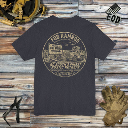 K-Factor Supply Co FOB Ramrod Rustic Retreat [Back Print] T-Shirt Heather Navy / S