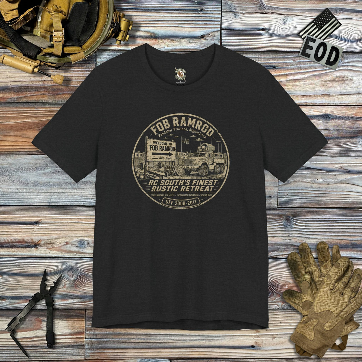 K-Factor Supply Co FOB Ramrod Rustic Retreat T-Shirt Solid Black Blend / S