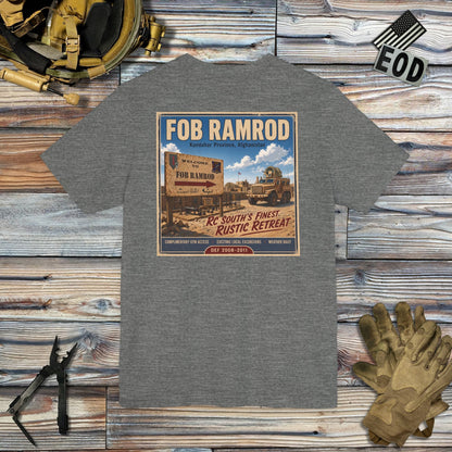 K-Factor Supply Co FOB Ramrod Travel [Back Print] T-Shirt Deep Heather / S