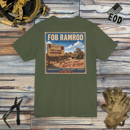 K-Factor Supply Co FOB Ramrod Travel [Back Print] T-Shirt Military Green / S