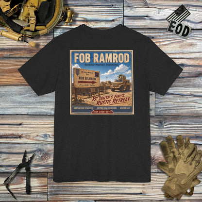 K-Factor Supply Co FOB Ramrod Travel [Back Print] T-Shirt Solid Black Blend / S