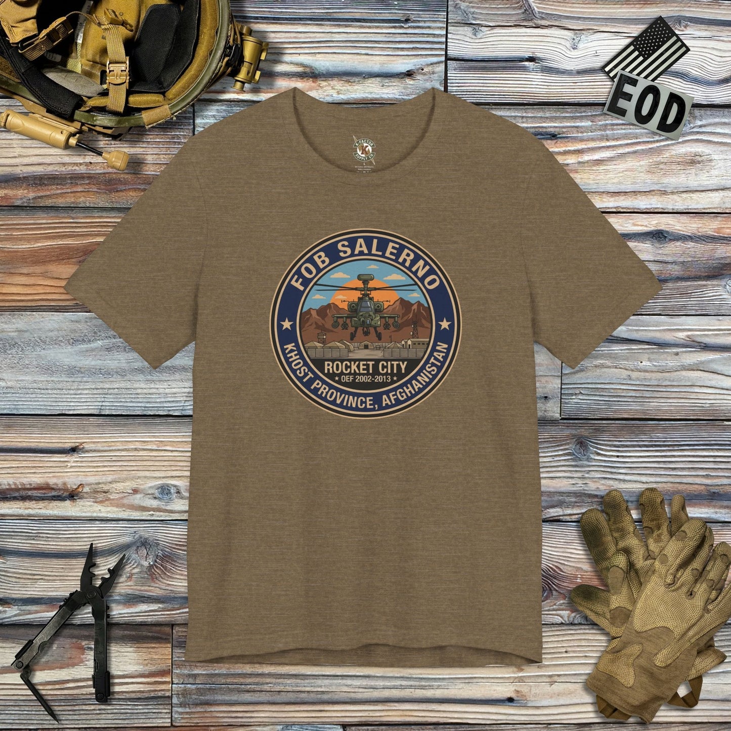 K-Factor Supply Co FOB Salerno Icon Mk 1 T-Shirt Heather Olive / S