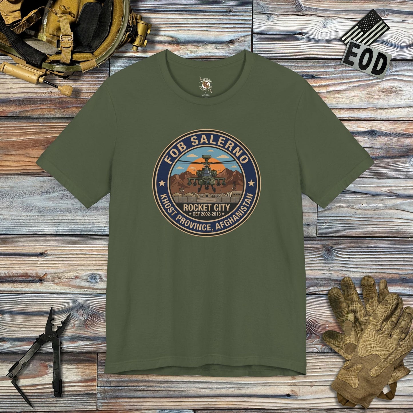 K-Factor Supply Co FOB Salerno Icon Mk 1 T-Shirt Military Green / S
