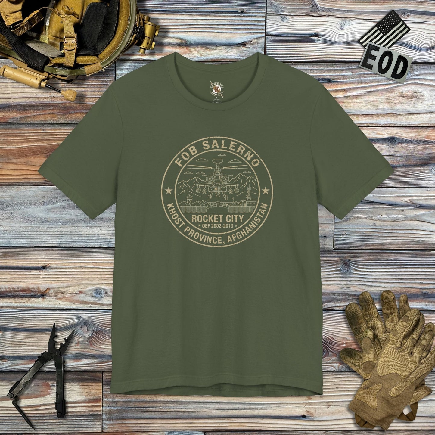 K-Factor Supply Co FOB Salerno Icon Mk 2 T-Shirt Military Green / S
