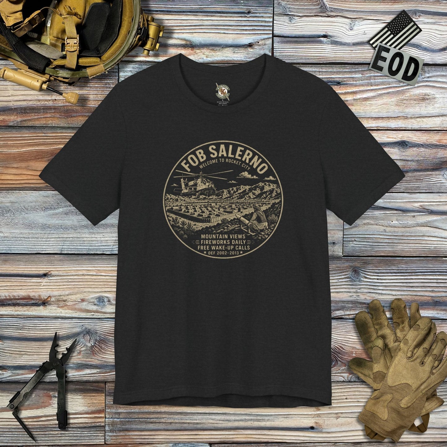 K-Factor Supply Co FOB Salerno Rocket City T-Shirt Solid Black Blend / S