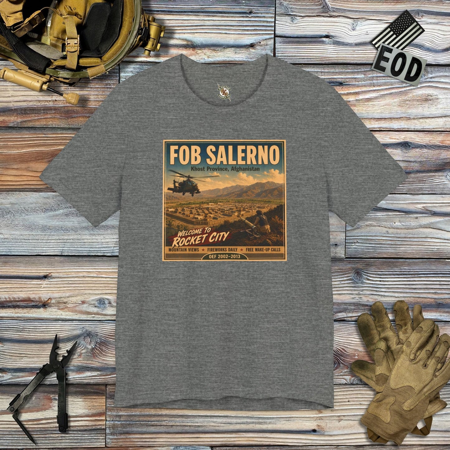 K-Factor Supply Co FOB Salerno Travel T-Shirt Deep Heather / M