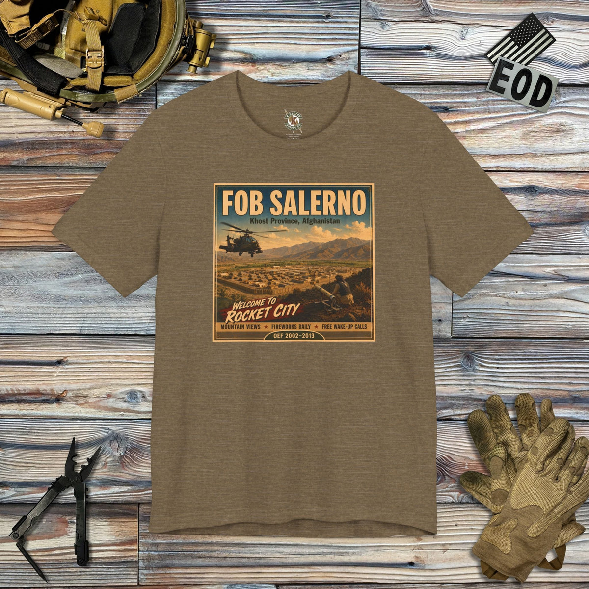 K-Factor Supply Co FOB Salerno Travel T-Shirt Heather Olive / S